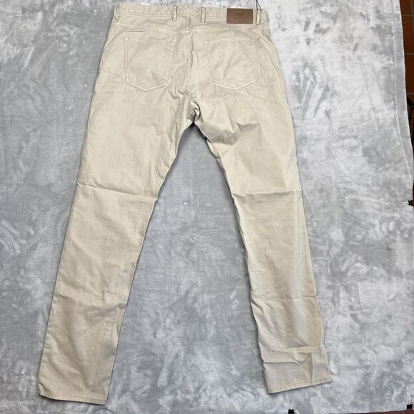 Massimo Dutti Men’s Slim Fit Jeans Size 34x33 Khaki Beige 100% Cotton Made in Tu - Picture 8 of 9